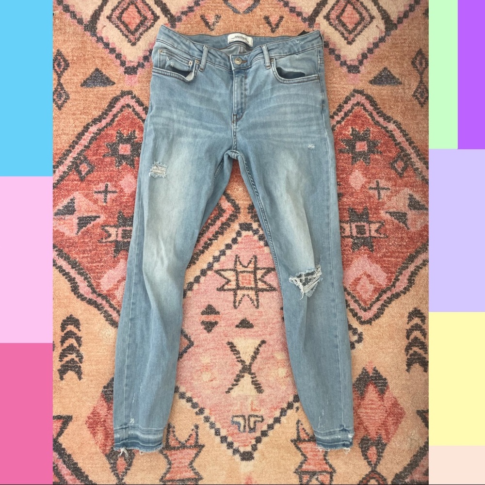 ZARA ankle cut skinny jeans low rise from England
